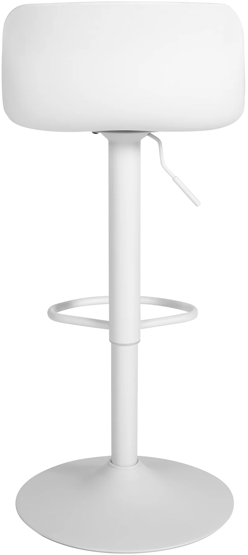Lot de 2 tabourets de bar hauteur réglable et siège pivotant avec siège en plastique blanc métal blanc 10_0006616