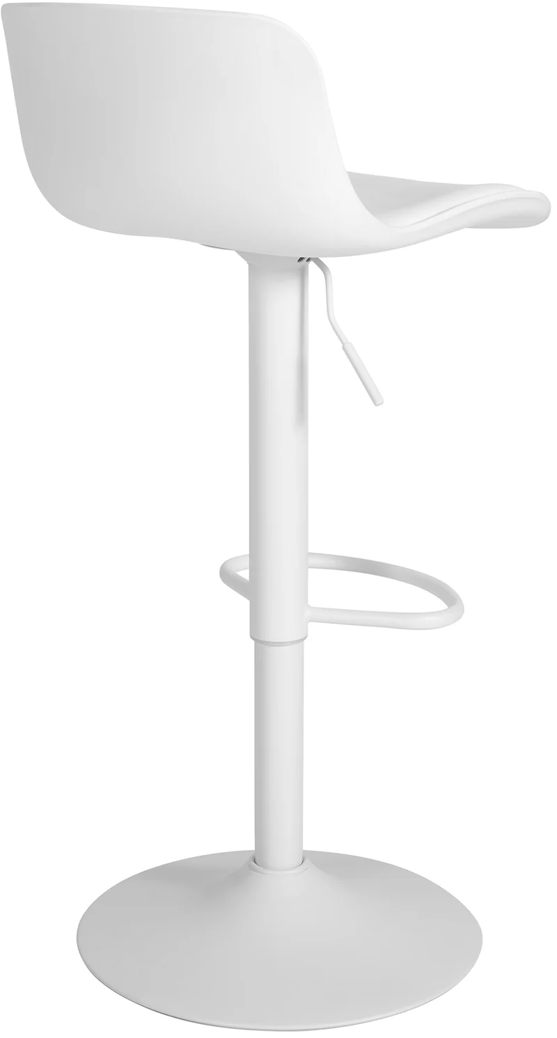 Lot de 2 tabourets de bar hauteur réglable et siège pivotant avec siège en plastique blanc métal blanc 10_0006616