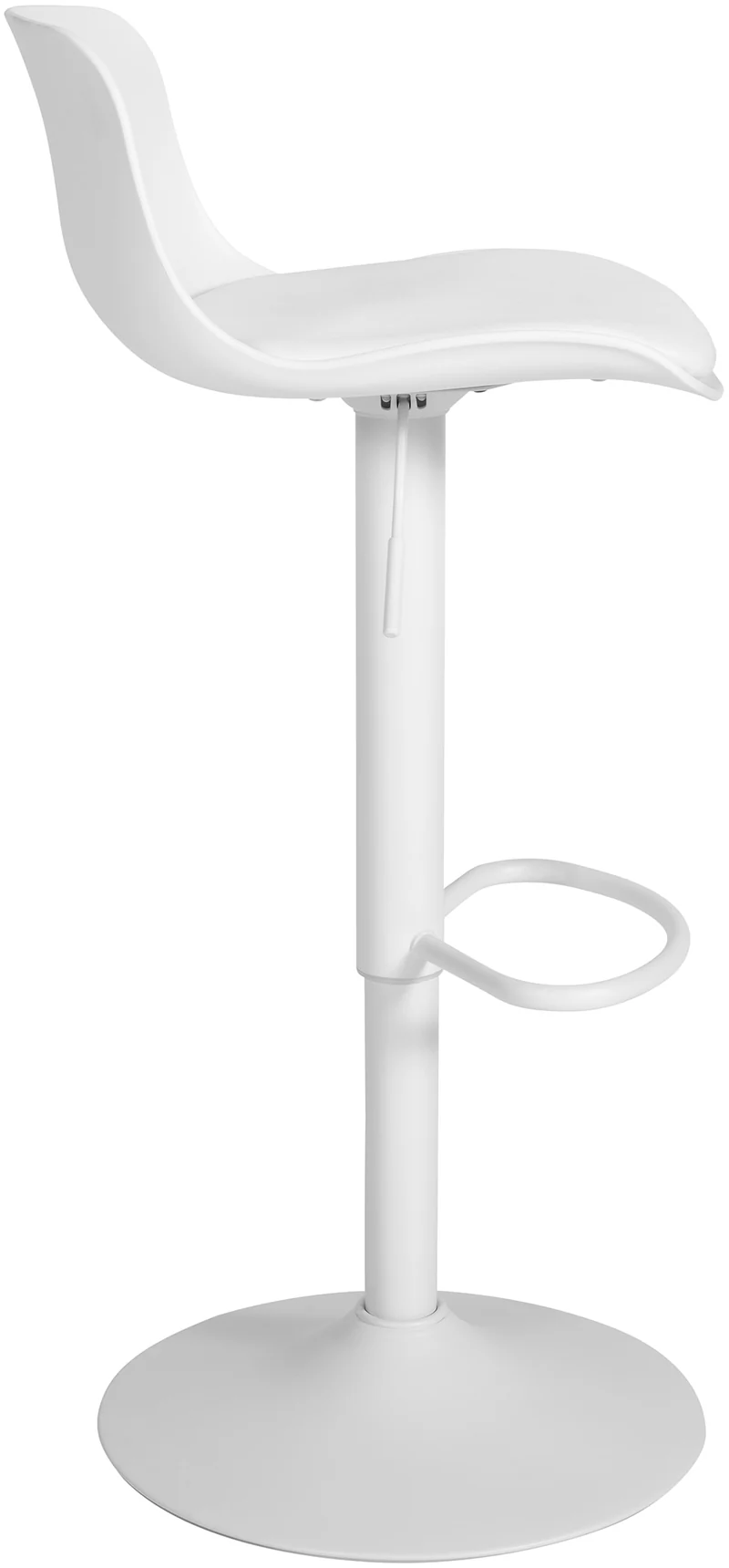 Lot de 2 tabourets de bar hauteur réglable et siège pivotant avec siège en plastique blanc métal blanc 10_0006616