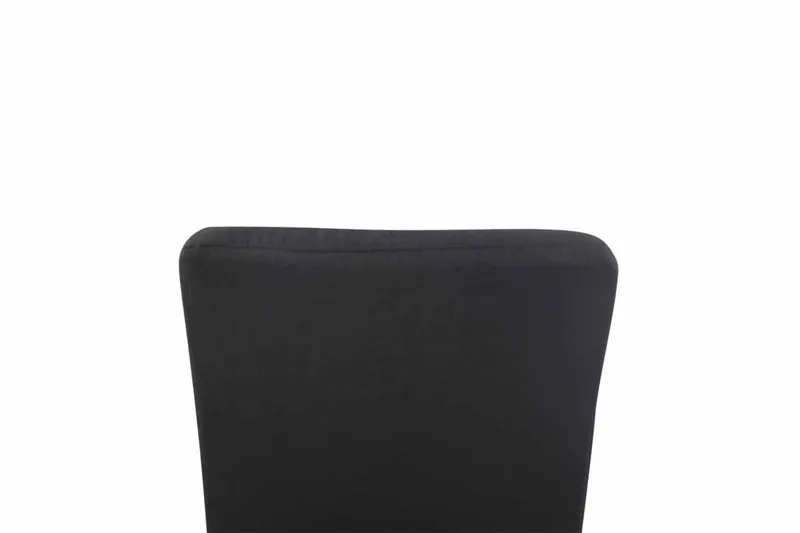 Chaise de salle à manger x1 pivotante réglable en hauteur coutures carrées tissu noir et pied métal chromé 10_0008490