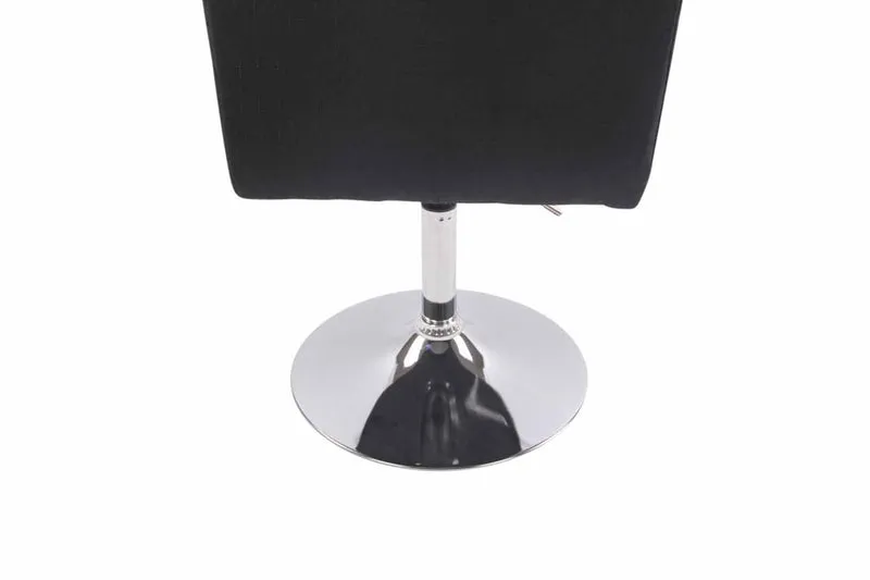 Chaise de salle à manger x1 pivotante réglable en hauteur coutures carrées tissu noir et pied métal chromé 10_0008490