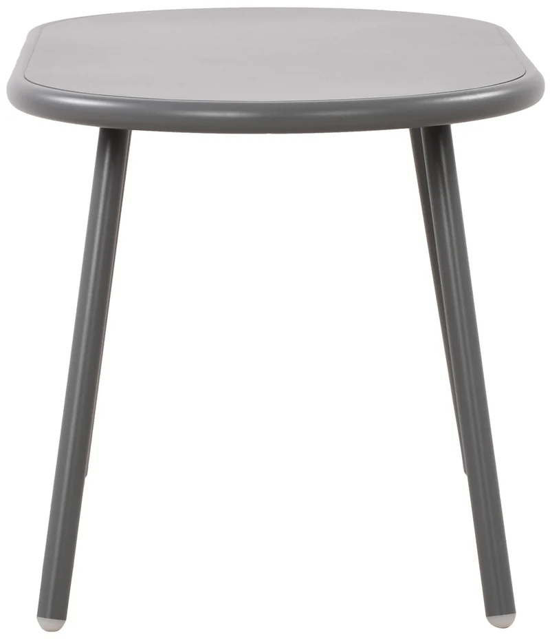 Table basse ovale intérieur / extérieur en polypropylène recyclé couleur gris foncé 80 x 45 cm 10_0009198