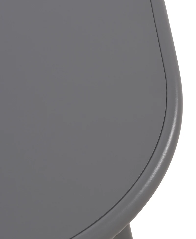 Table basse ovale intérieur / extérieur en polypropylène recyclé couleur gris foncé 80 x 45 cm 10_0009198