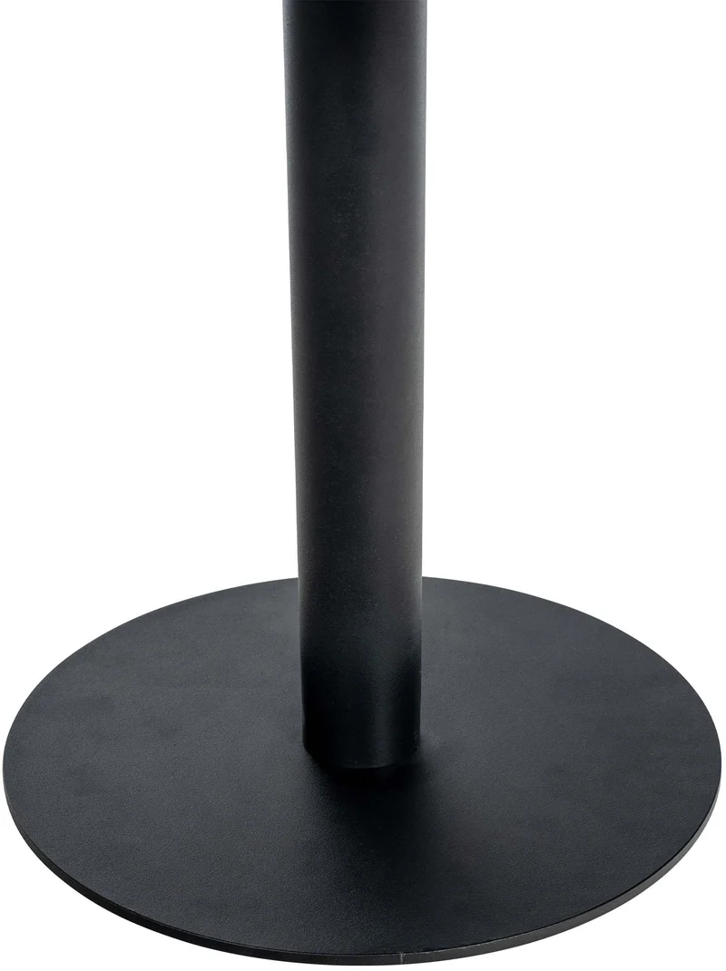 Table d'appoint moderne plateau rond en bois clair Ø60cm design avec pied central en métal noir 10_0009147