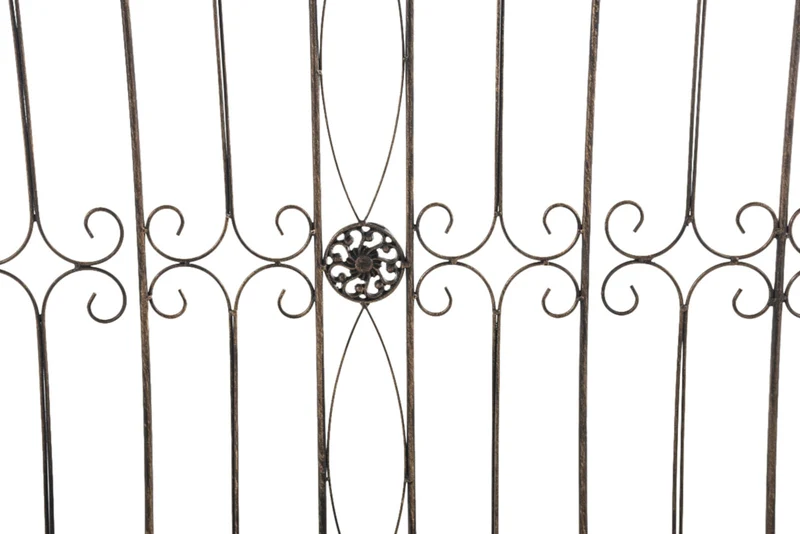 Lot de 4 clôtures de jardin en fer forgé bronze vieilli 124 cm – barrière décorative métal pour extérieur 10_0007972