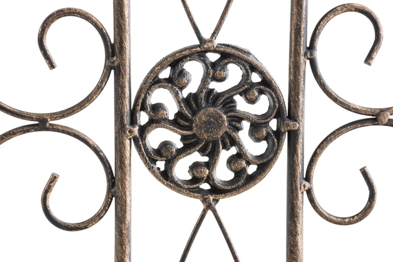 Lot de 4 clôtures de jardin en fer forgé bronze vieilli 124 cm – barrière décorative métal pour extérieur 10_0007972
