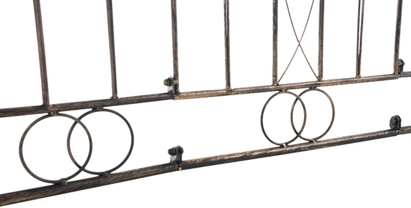 Lot de 4 clôtures de jardin en fer forgé bronze vieilli 124 cm – barrière décorative métal pour extérieur 10_0007972