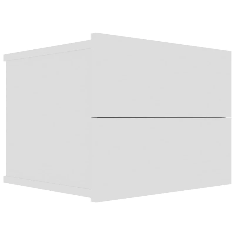 Lot de 2 tables de chevet murales avec tiroirs 40 x 30 x 30 cm bois d'ingénierie blanc DEC034887