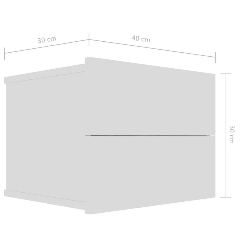 Lot de 2 tables de chevet murales avec tiroirs 40 x 30 x 30 cm bois d'ingénierie blanc DEC034887