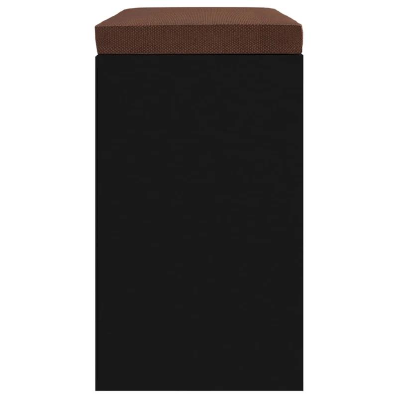 Banc de rangement à chaussures avec coussin d'assise marron et compartiments 103 x 30 x 48 cm bois d'ingénierie noir DEC024914