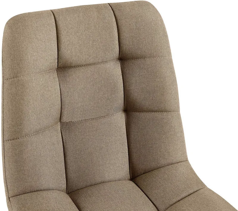 Lot de 4 chaises de salle à manger coutures décoratives carrées en tissu taupe et métal noir 10_0007541
