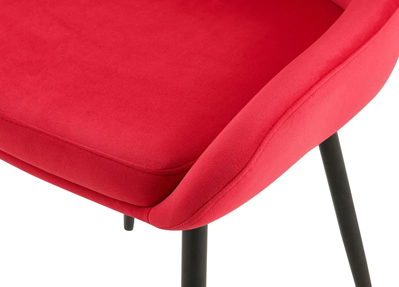 Lot de 2 chaises de salle à manger élégance confort design moderne en velours rouge structure métallique noir 10_0007855