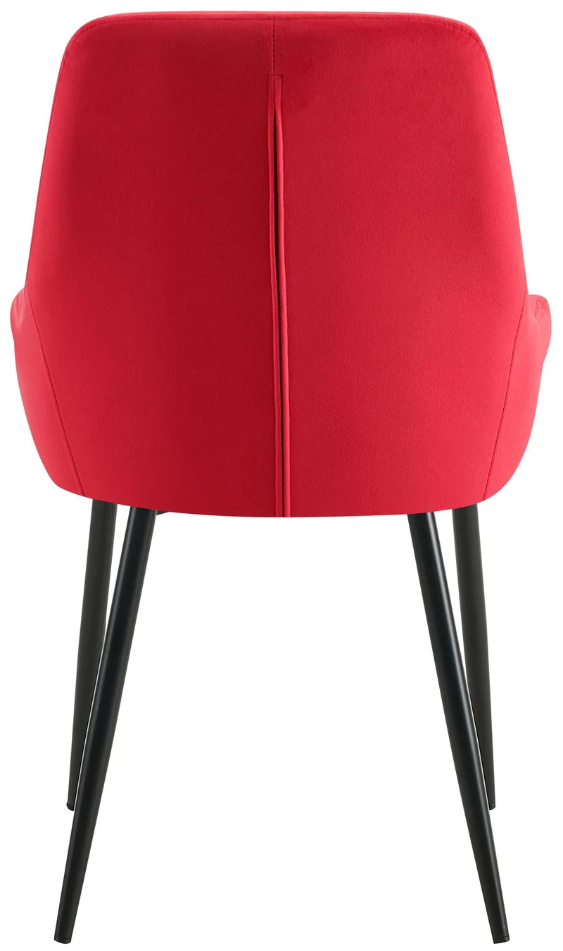 Lot de 2 chaises de salle à manger élégance confort design moderne en velours rouge structure métallique noir 10_0007855