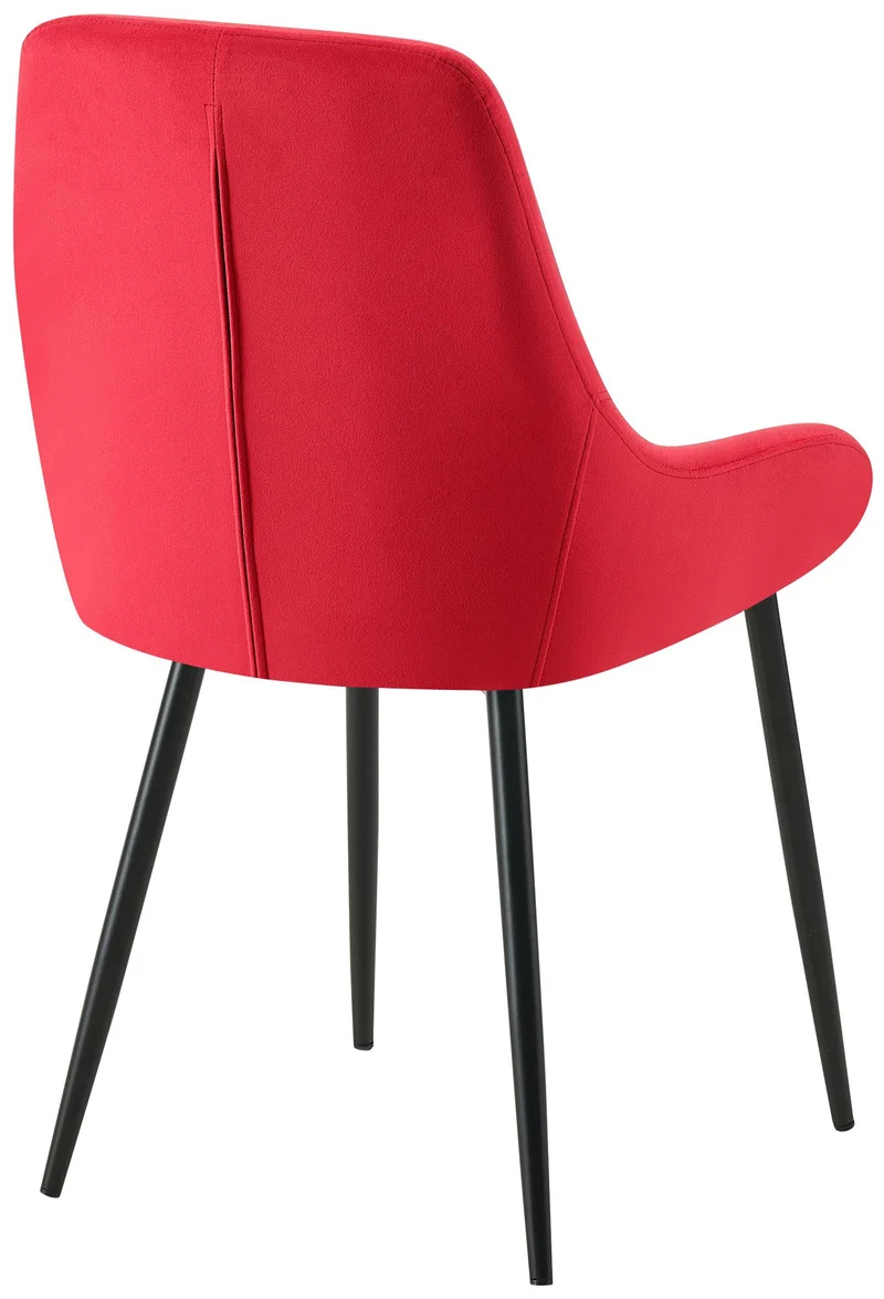 Lot de 2 chaises de salle à manger élégance confort design moderne en velours rouge structure métallique noir 10_0007855