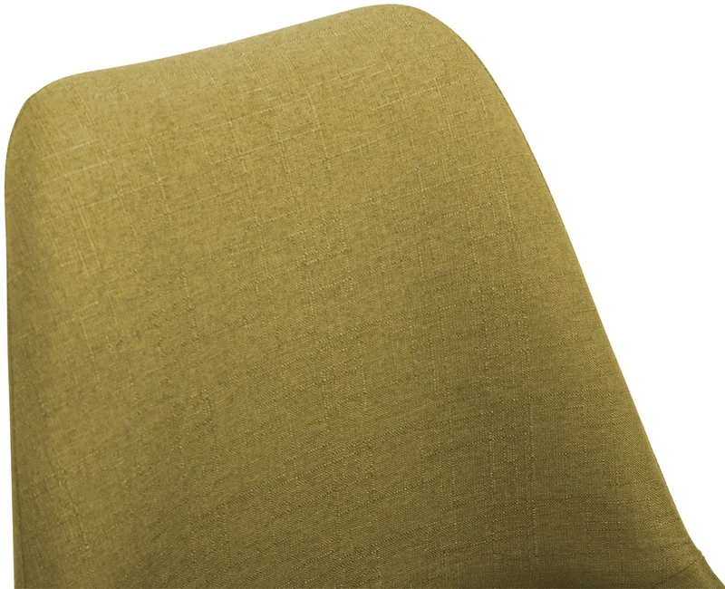 Chaise de salle à manger x1 pivotante hauteur réglable en tissu vert et pied trompette en métal blanc 10_0008744