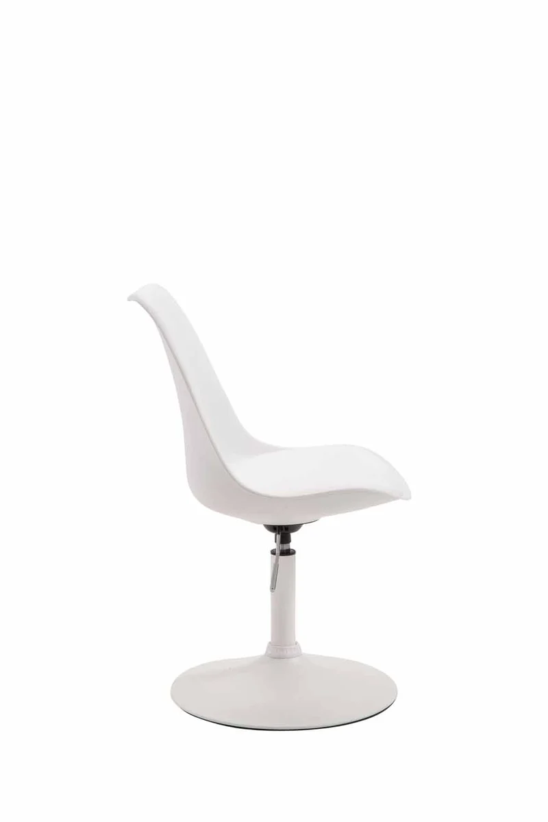 Chaise de salle à manger x1 pivotante hauteur réglable en plastique blanc et pied trompette en métal blanc 10_0008472