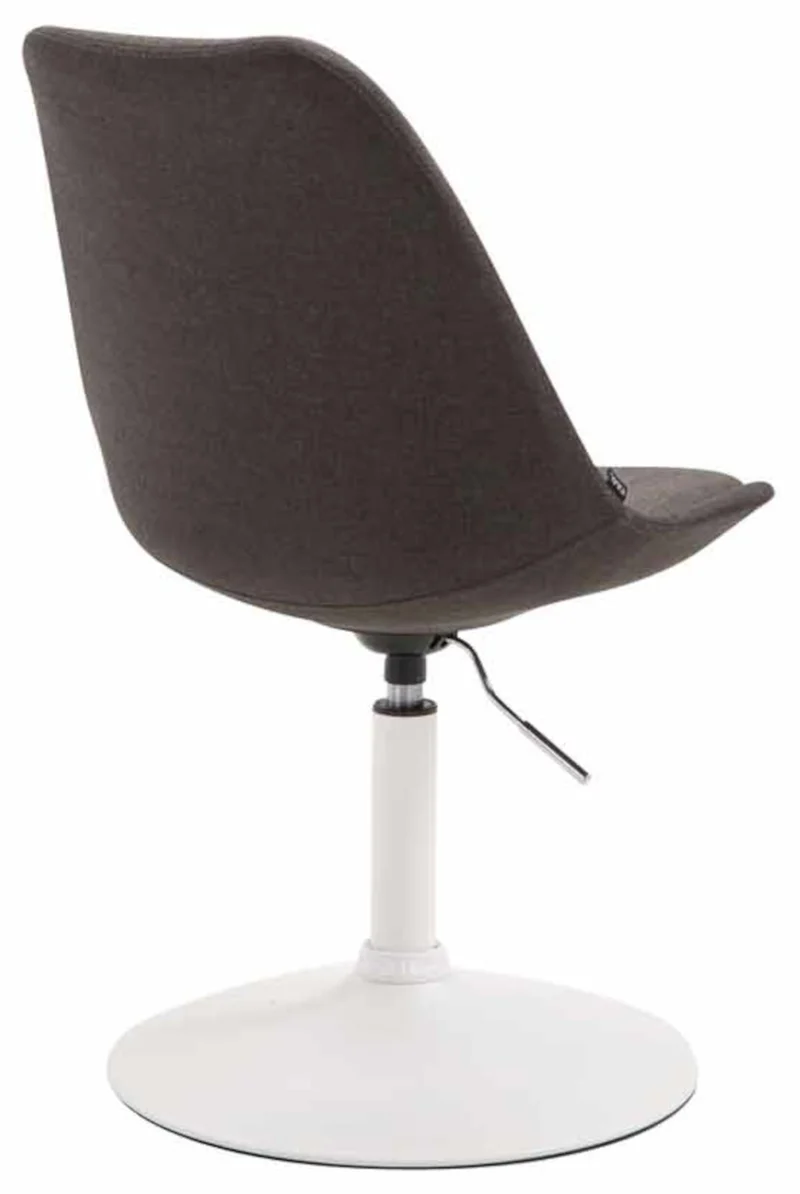 Lot de 4 chaises de salle à manger pivotante hauteur réglable en tissu gris foncé et pied trompette en métal blanc 10_0008450