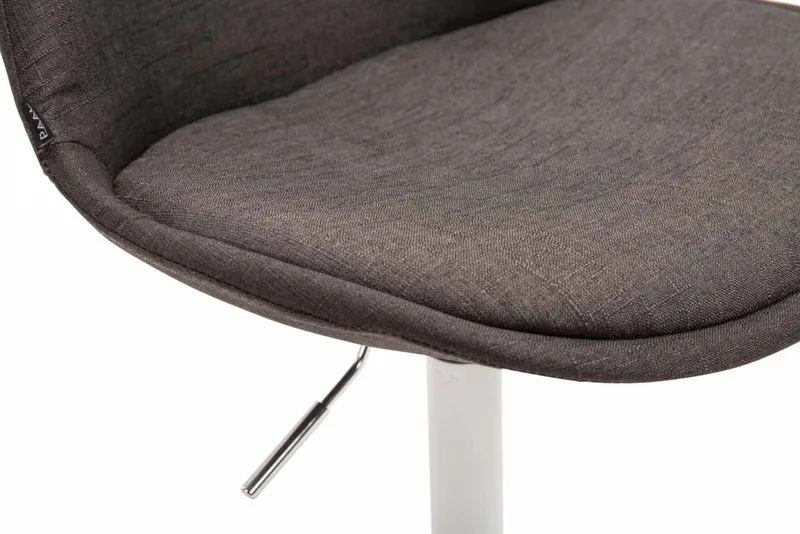 Lot de 4 chaises de salle à manger pivotante hauteur réglable en tissu gris foncé et pied trompette en métal blanc 10_0008450