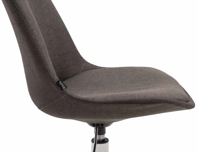 Lot de 4 chaises de salle à manger pivotante hauteur réglable en tissu gris foncé et pied trompette en métal blanc 10_0008450