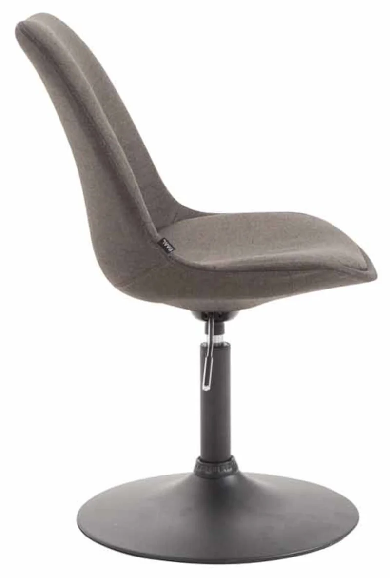 Lot de 4 chaises de salle à manger pivotante hauteur réglable en tissu gris foncé et pied trompette en métal noir 10_0008446