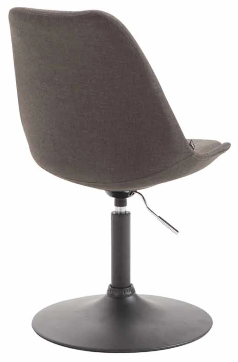 Lot de 4 chaises de salle à manger pivotante hauteur réglable en tissu gris foncé et pied trompette en métal noir 10_0008446