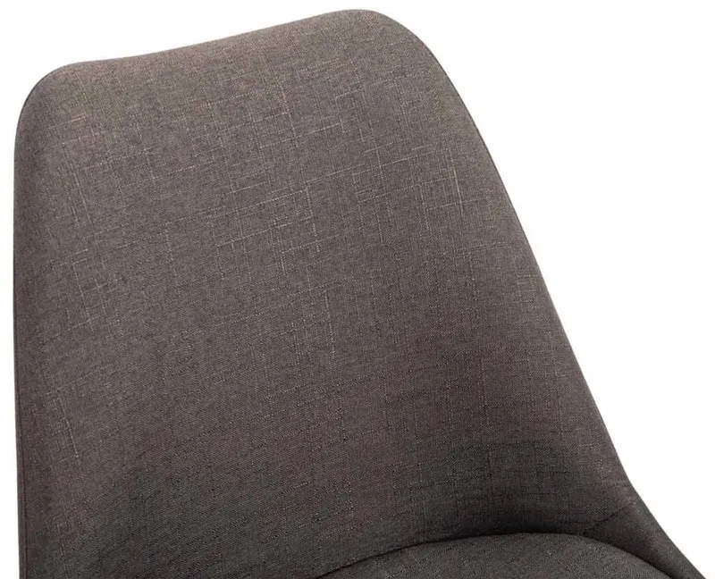 Lot de 4 chaises de salle à manger pivotante hauteur réglable en tissu gris foncé et pied trompette en métal noir 10_0008446