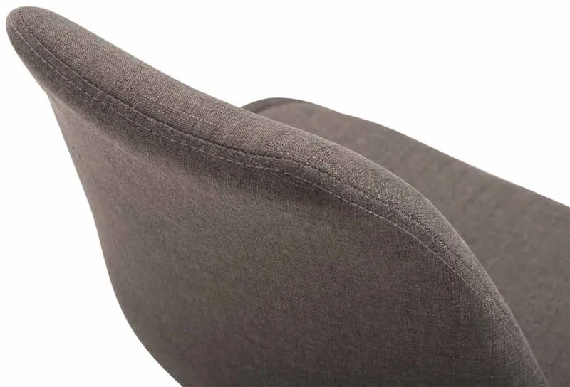 Lot de 4 chaises de salle à manger pivotante hauteur réglable en tissu gris foncé et pied trompette en métal noir 10_0008446