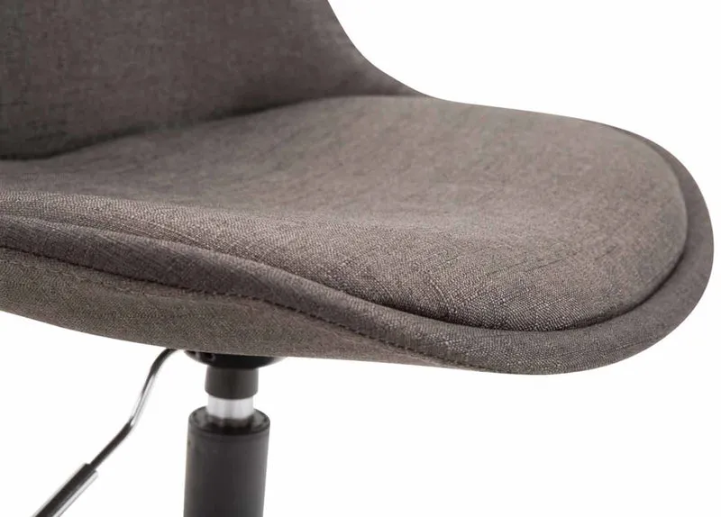 Lot de 4 chaises de salle à manger pivotante hauteur réglable en tissu gris foncé et pied trompette en métal noir 10_0008446