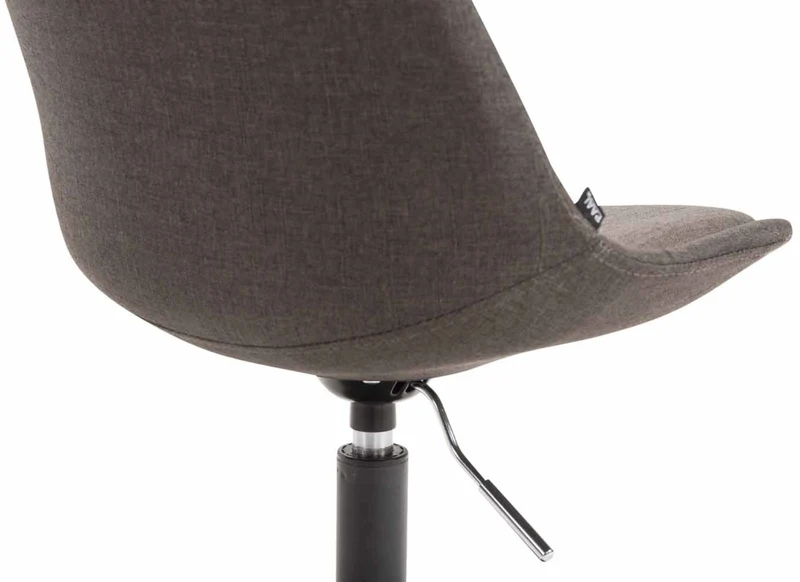 Lot de 4 chaises de salle à manger pivotante hauteur réglable en tissu gris foncé et pied trompette en métal noir 10_0008446