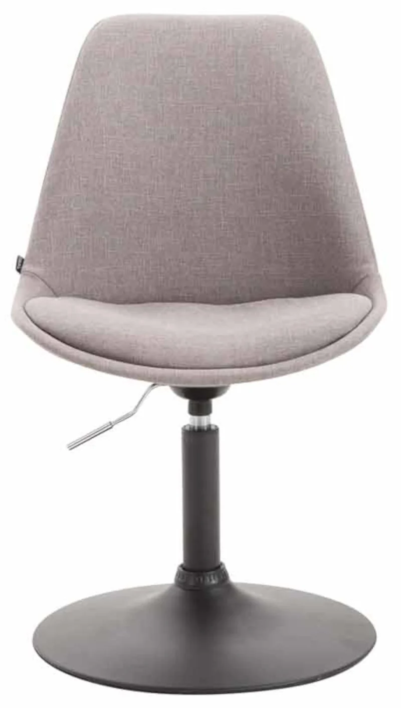 Lot de 4 chaises de salle à manger pivotante hauteur réglable en tissu gris et pied trompette en métal noir 10_0008445