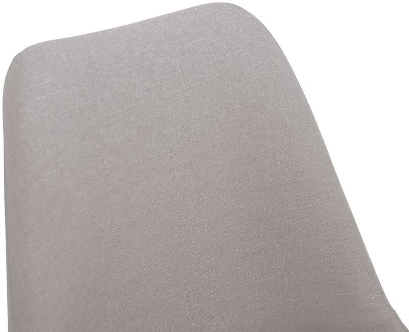 Chaise de salle à manger x1 pivotante hauteur réglable en tissu gris et pied trompette en métal blanc 10_0008279