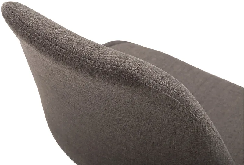 Chaise de salle à manger x1 pivotante hauteur réglable en tissu gris foncé et pied trompette en métal blanc 10_0008278