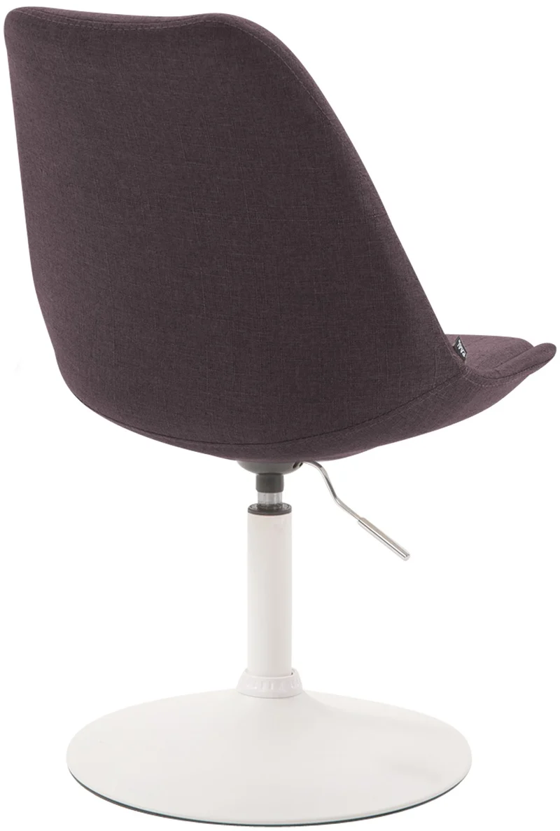 Chaise de salle à manger x1 pivotante hauteur réglable en velours marron et pied trompette en métal blanc 10_0008276