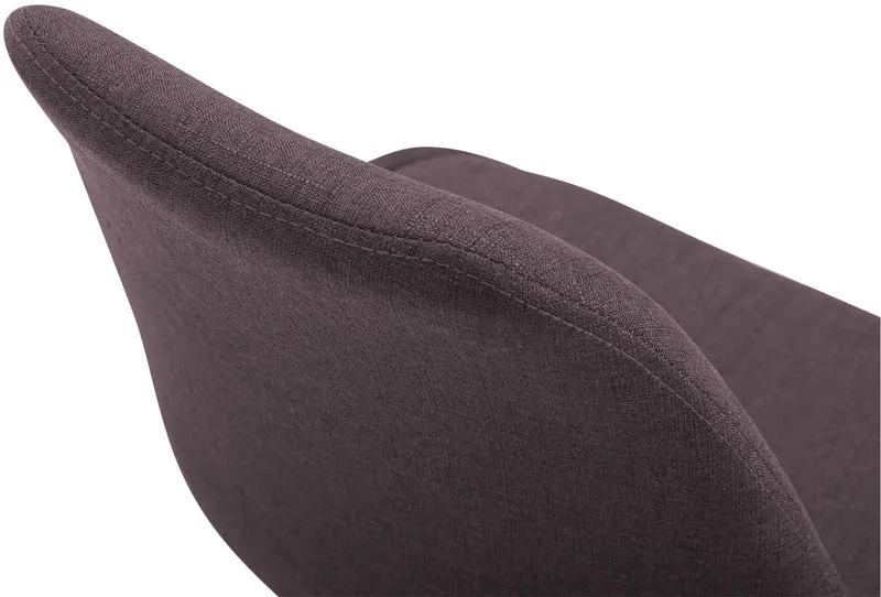Chaise de salle à manger x1 pivotante hauteur réglable en velours marron et pied trompette en métal blanc 10_0008276