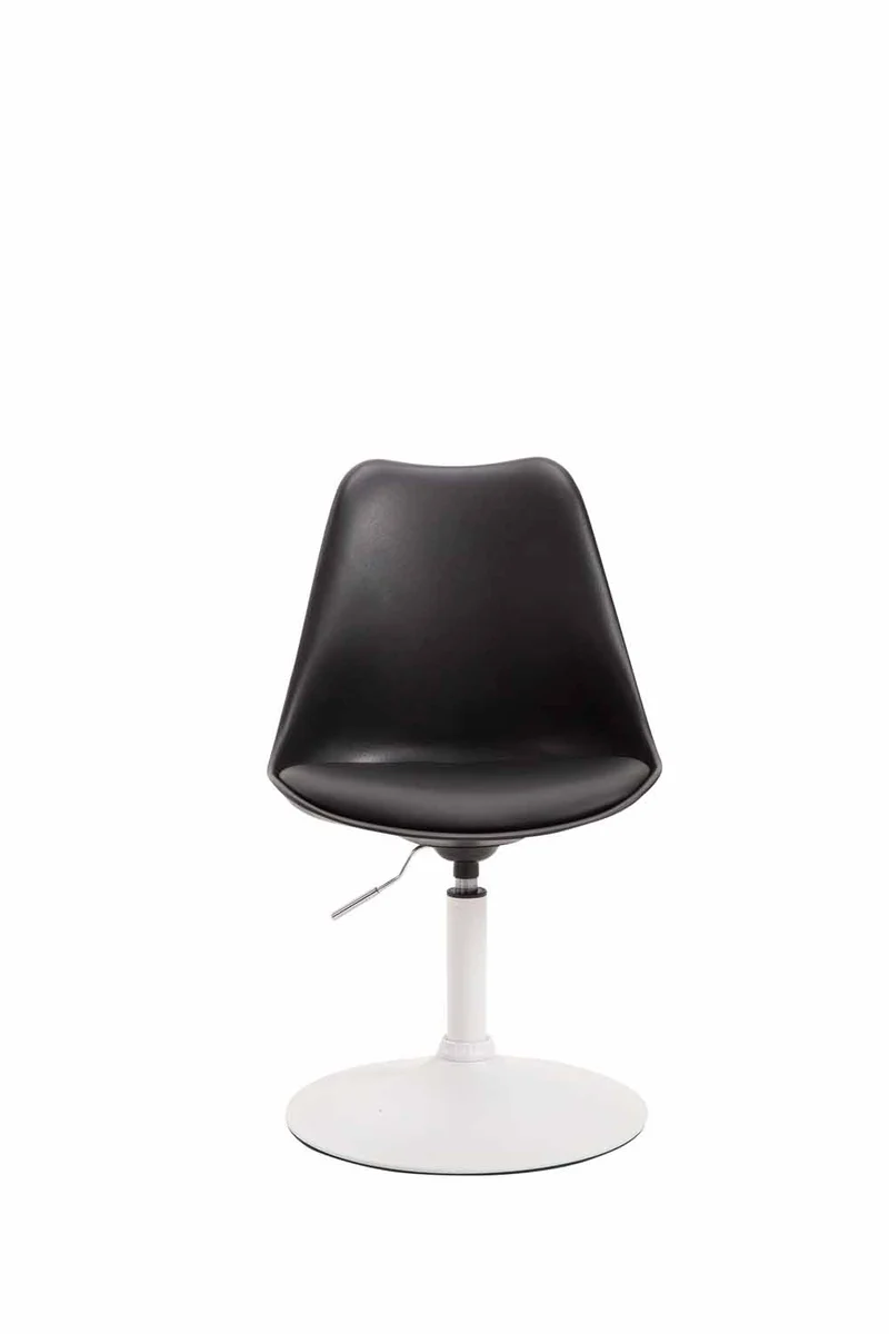 Chaise de salle à manger x1 pivotante hauteur réglable en plastique noir et pied trompette en métal blanc 10_0008275