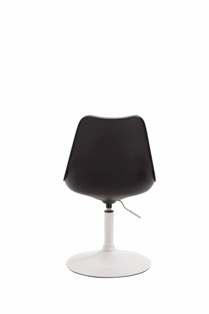 Chaise de salle à manger x1 pivotante hauteur réglable en plastique noir et pied trompette en métal blanc 10_0008275