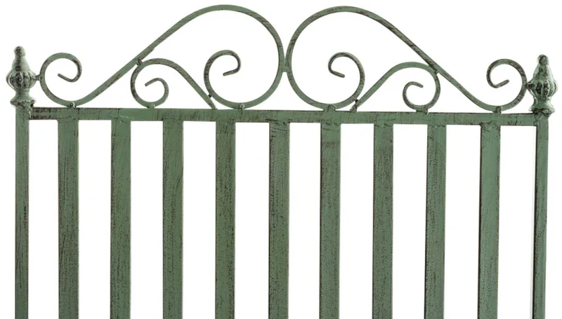 Lot de 2 fauteuils à bascule pour extérieur avec accoudoirs en métal vert vieilli 10_0007919
