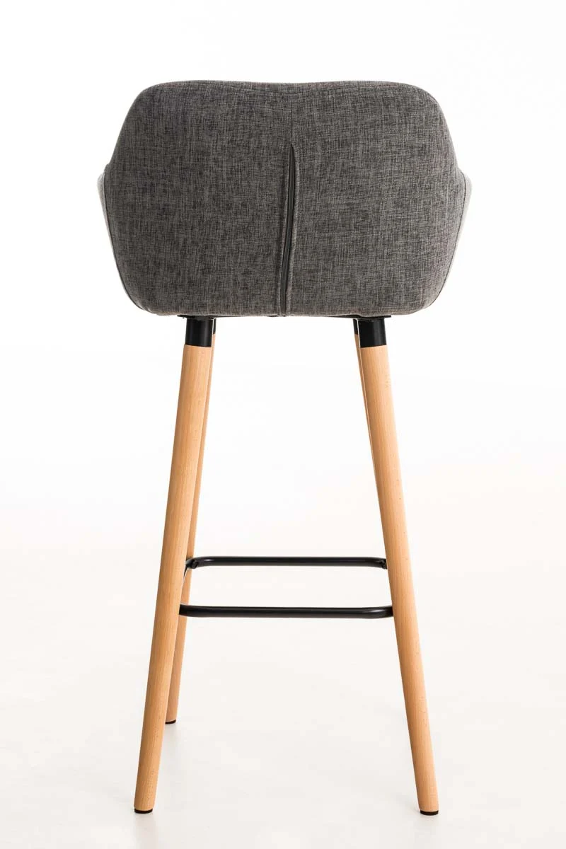Lot de 2 tabourets de bar design et confortable en tissu gris clair avec accoudoirs et repose-pieds 10_0000273