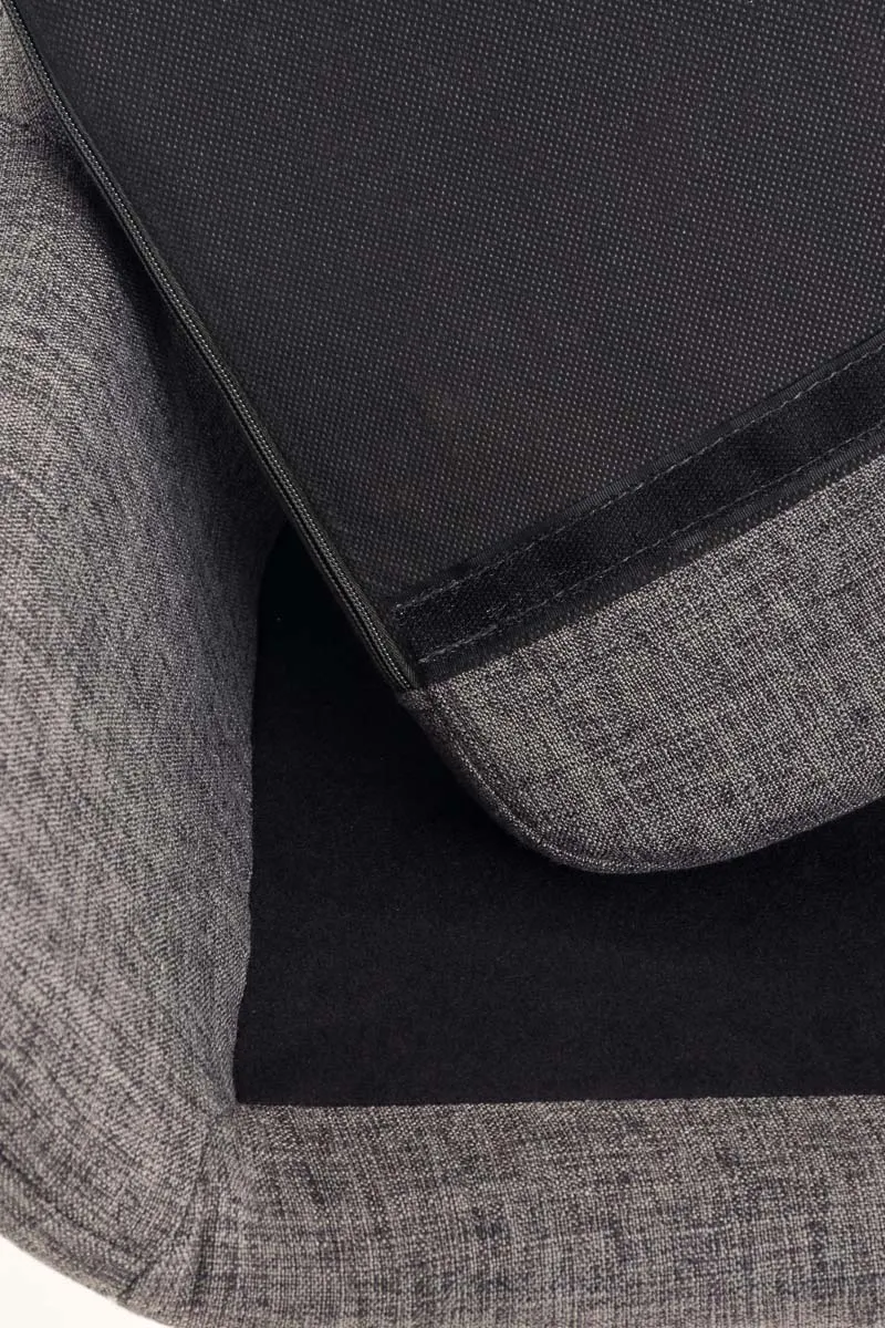 Lot de 2 tabourets de bar design et confortable en tissu gris clair avec accoudoirs et repose-pieds 10_0000273