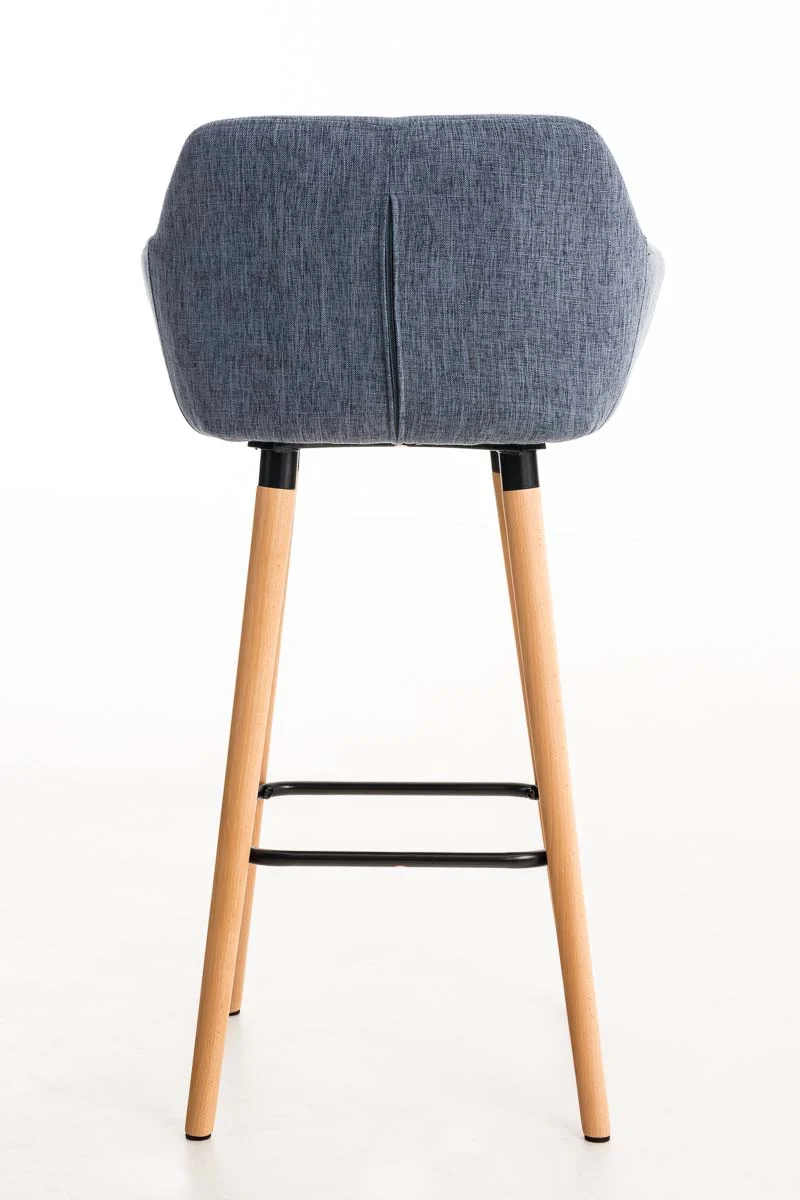 Lot de 2 tabourets de bar design et confortable en tissu bleu avec accoudoirs et repose-pieds 10_0000276