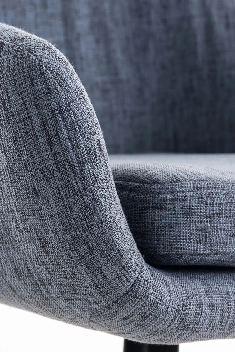 Lot de 2 tabourets de bar design et confortable en tissu bleu avec accoudoirs et repose-pieds 10_0000276