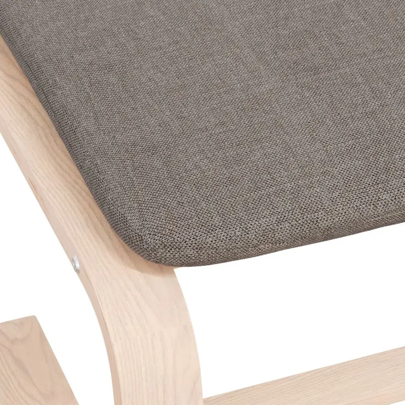 Repose-pieds tabouret 51 x 41 x 40 cm tissu taupe et bois de bouleau DEC030627