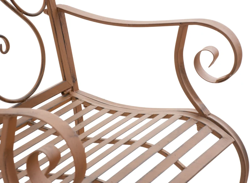 Lot de 2 fauteuils en métal marron vieilli avec motifs décoratifs – jardin ou terrasse 10_0007981