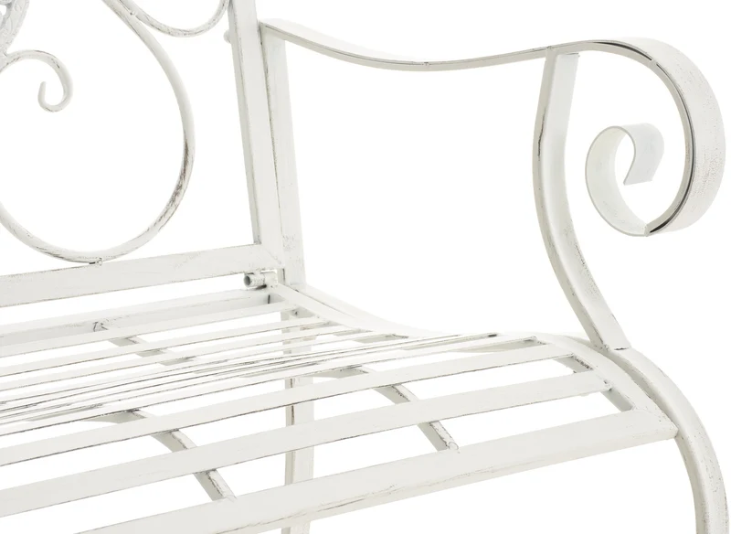 Fauteuil en métal blanc vieilli avec motifs décoratifs – jardin ou terrasse 10_0007951