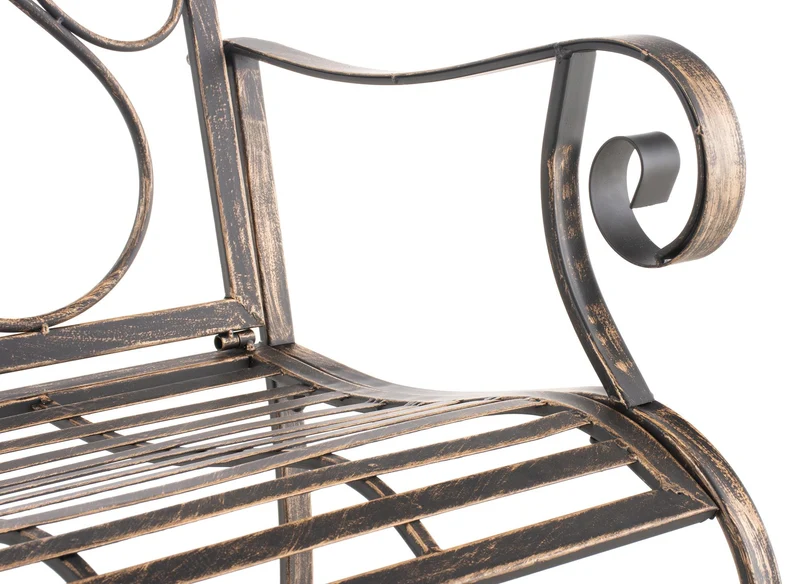 Lot de 2 fauteuils en métal bronze avec motifs décoratifs – jardin ou terrasse 10_0007907