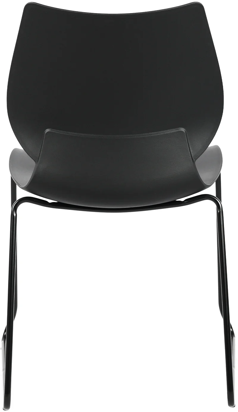 Chaise noire au design épuré – Style contemporain plastique noir cadre métal noir 10_0008266