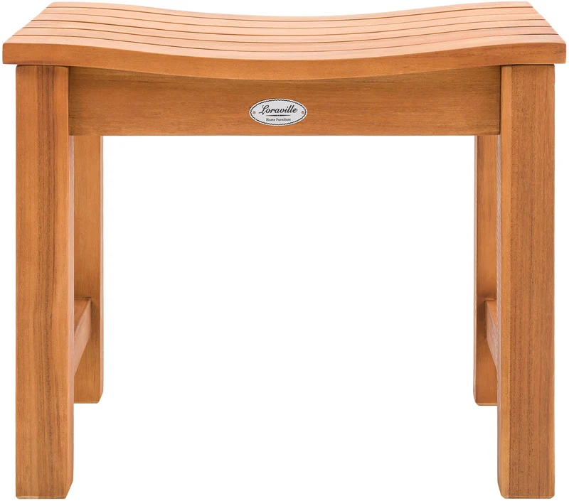 Tabouret de jardin en teck massif repose-pieds ou table d’appoint – Résistant aux intempéries 10_0008360