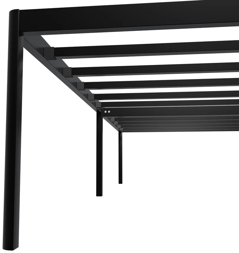 Cadre de lit métallique avec sommier intégré 200x100x41 cm métal noir 10_0008487