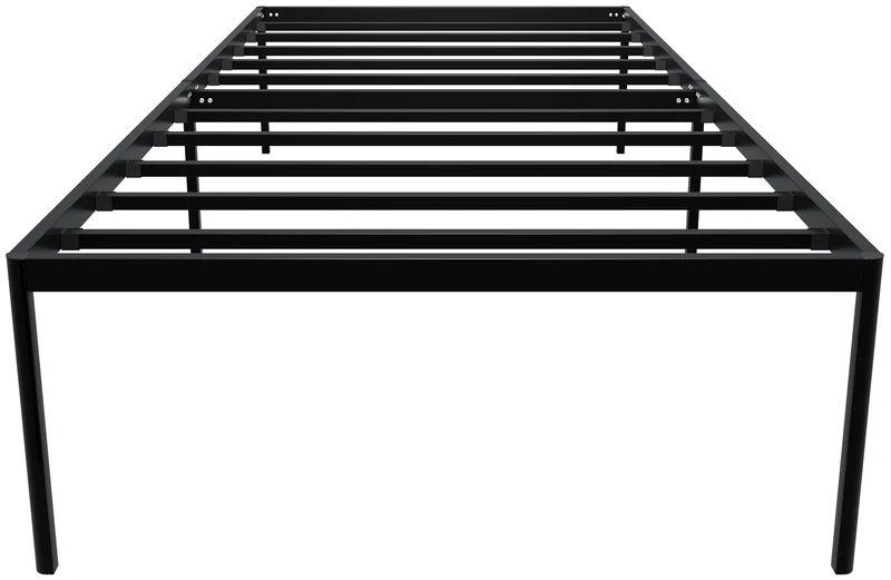 Cadre de lit métallique avec sommier intégré 200x100x41 cm métal noir 10_0008487