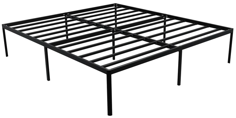 Cadre de lit métallique avec sommier intégré 200x180x41 cm métal noir 10_0008341